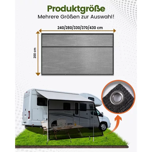 Tenda za zaštitu od sunca za kamp kućicu 2x2.4m, zaštita od pogleda