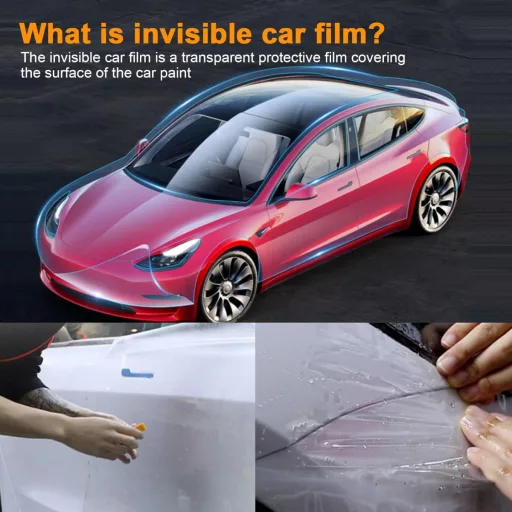 FDAIUN TPU Fólia Tesla Model 3 Lökhárító és Fényszóró Védelem - Átlátszó Karosszériavédő Fólia 2020-2023 Modellekhez, Karcálló, UV-álló