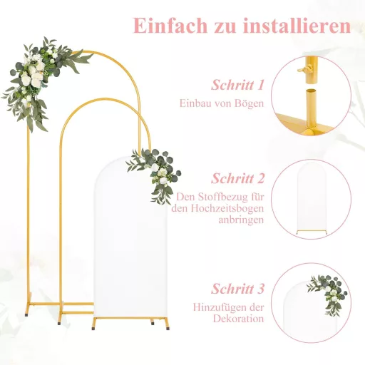 ybaymy Arany Fém Esküvői Ív 3 db Dekorációs Kerettel Születésnapi Ünnepséghez