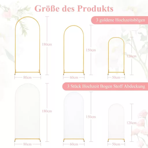 ybaymy Arany Fém Esküvői Ív 3 db Dekorációs Kerettel Születésnapi Ünnepséghez