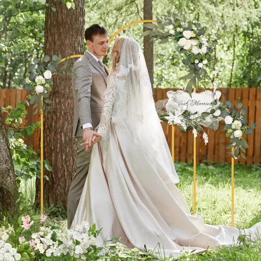 ybaymy Arany Fém Esküvői Ív 3 db Dekorációs Kerettel Születésnapi Ünnepséghez