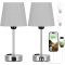 Kakanuo érintésérzékeny asztali lámpa szett 2db USB töltéssel szürke árnyalattal