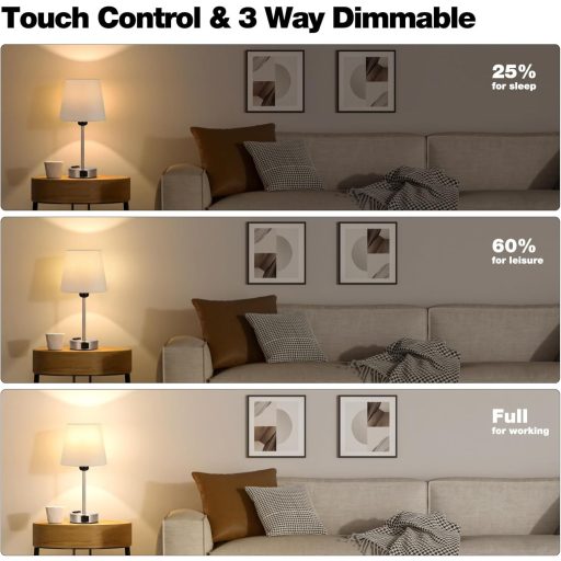 Kakanuo érintésérzékeny asztali lámpa szett 2db USB töltéssel szürke árnyalattal