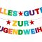 Sgehenr Ifjúsági Avatási Dekorációs Füzér - 3 méteres Csillogó Színes Papír Girland Fiúknak és Lányoknak Beltéri-Kültéri Fotóháttérhez