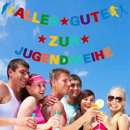 Ghirlandă decorativă strălucitoare pentru ceremonia de trecere în rândul adulților tineri - 3 metri, ghirlandă colorată din hârtie, pentru băieți și fete, fundal foto interior-exterior