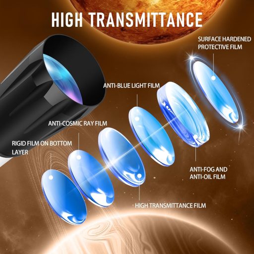 Dianfan 90mm Refraktor Teleszkóp 800mm Fókusztávolsággal, 32x-240x Nagyítás, Telefon Adapter és Állvánnyal