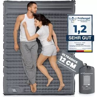   HIKENTURE 12 cm Önfelfújó Kétszemélyes Kemping Matrac Lábpumpával