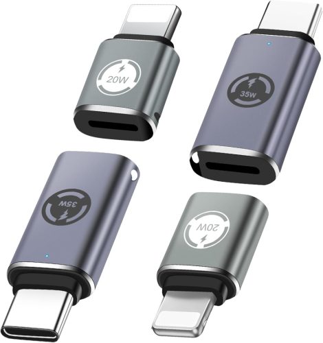 iPhone 15 gyorstöltő adapter szett: 35W Lightning-USB C + 20W USB C-Lightning, CarPlay támogatással