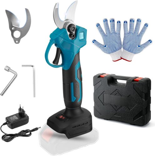 Foarfecă electrică de grădină Mucek fără acumulator, compatibilă Makita, 21V, profesională, diametru de tăiere 15-30mm, albastră