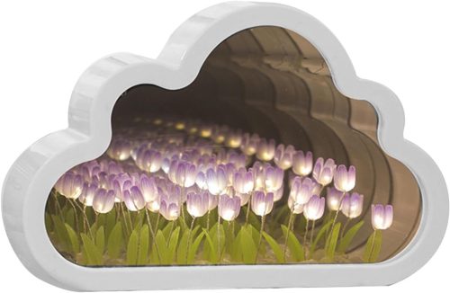 Lampa LED tip nor cu oglindă luolety, cu 20 de lalele - Lumină de noapte movă de masă, decorațiune artizanală pentru dormitor, cadou DIY pentru cupluri