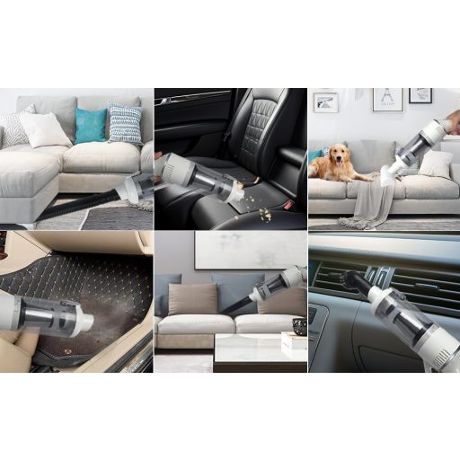 KeautFair Vezeték Nélküli Kézi Porszívó 120W/15000Pa - Kompakt Újratölthető Mini Porszívó Mosható HEPA Szűrőkkel Nedves-Száraz Használatra,