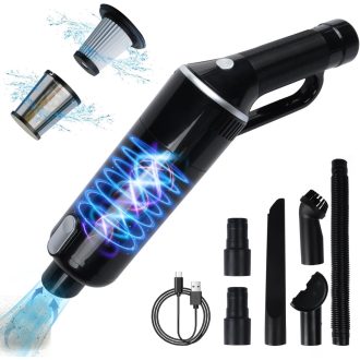   KeautFair Vezeték Nélküli Kézi Porszívó 120W/15000Pa - Hordozható Mini Akkumulátoros Szívó 2 Mosható HEPA Szűrővel Nedves-Száraz Használatra