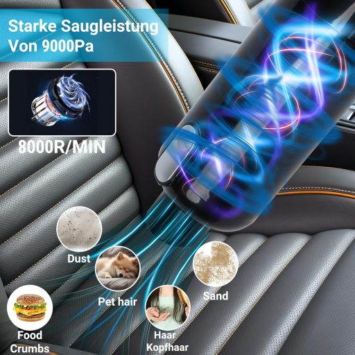KeautFair Bezdrôtový Ručný Vysávač 120W/15000Pa - Prenosný Mini Akumulátorový Vysávač s 2 Umývateľnými HEPA Filtrami na Mokré a Suché Použitie