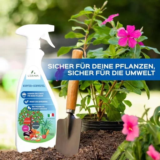 LERAVA Réz és Kén Fungicid Spray 700ml - Lisztharmat Elleni Permetszer Rózsához, Szőlőhöz, Gyümölcsfákhoz
