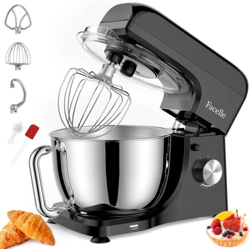 Facelle 1300W Professzionális Robotgép 10 Sebességgel, 5,5L Inox Tállal, Fekete