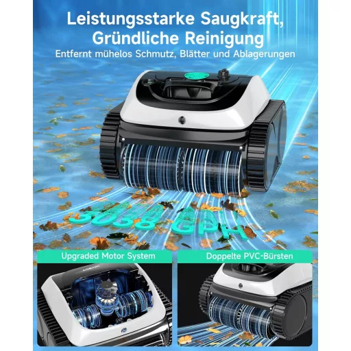 WYBOT C1 Akkumulátoros Medence Takarító Robot 150 Perc Autonóm Falvasaló Padló Tisztító - White