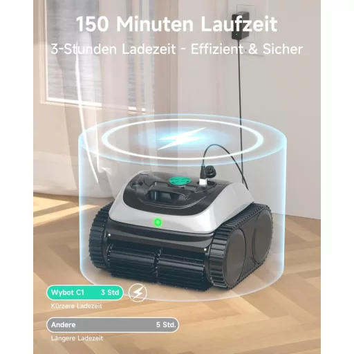 WYBOT C1 Akkumulátoros Medence Takarító Robot 150 Perc Autonóm Falvasaló Padló Tisztító - White