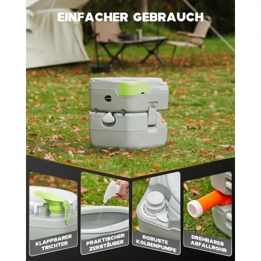 DARTMOOR 22L/20L hordozható camping WC diagonális ülőkével 200kg-ig