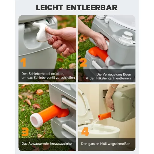 DARTMOOR 22L/20L hordozható camping WC diagonális ülőkével 200kg-ig