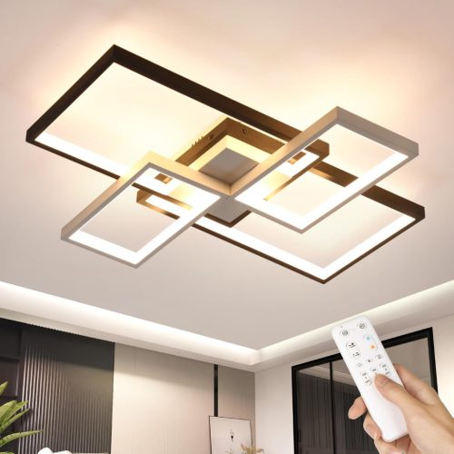 Lampa de tavan LED OTREN, 65 cm, Dimabilă, cu Funcție de Memorie și Telecomandă - Iluminat pentru Living, Sufragerie, Bucătărie, Birou 52W