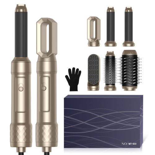 Set de coafat Atopskins 1000W Airstyler - 6 în 1, uscător de păr, perie rotundă cu aer cald, placă de păr și ondulator pentru toate tipurile de păr