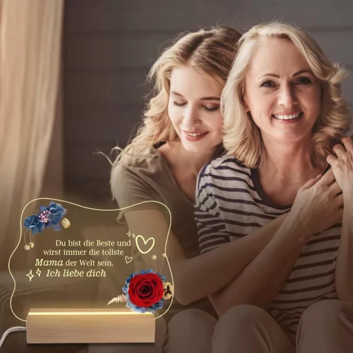 Miofula Örök Rózsa LED Éjszakai Lámpa Anyukának Születésnapi Ajándék
