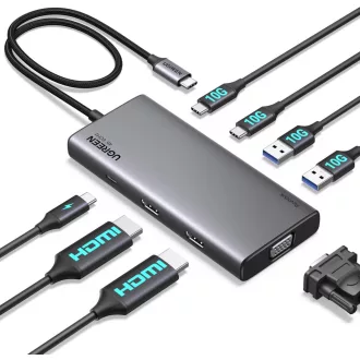   UGREEN Revodok 308 USB-C Hub 8 az 1-ben, 4K HDMI, VGA, MacBook kompatibilis