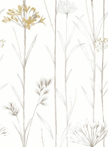 myforHD Samolepiaca Tapeta s Kvetinovým Vzorom - Dekoratívna Nábytková Fólia s Vintage Rastlinným a Listovým Dizajnom - 44 cm x 300 cm - Dekorácia Stien do Obývačky