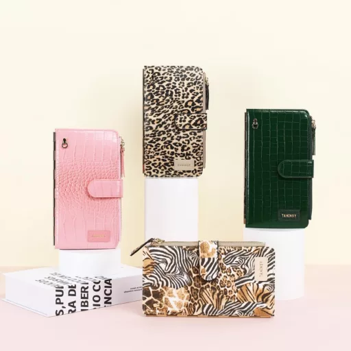 Sunkky Női Nagy Pénztárca – PU Bőr, Több Rekesszel, Kártya- és Aprótartó, Tigris Mintás