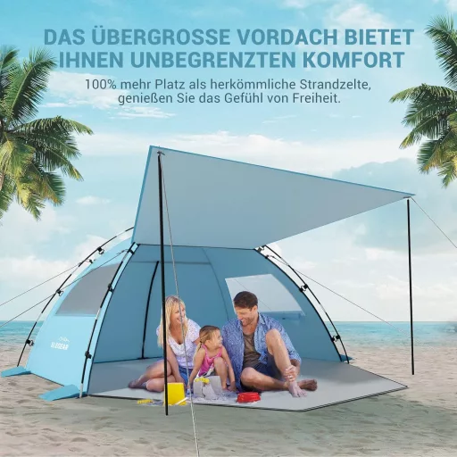Elegear CumbreX UV50+ Strandtető 4-5 Személyes Könnyű Hordozható Sátor