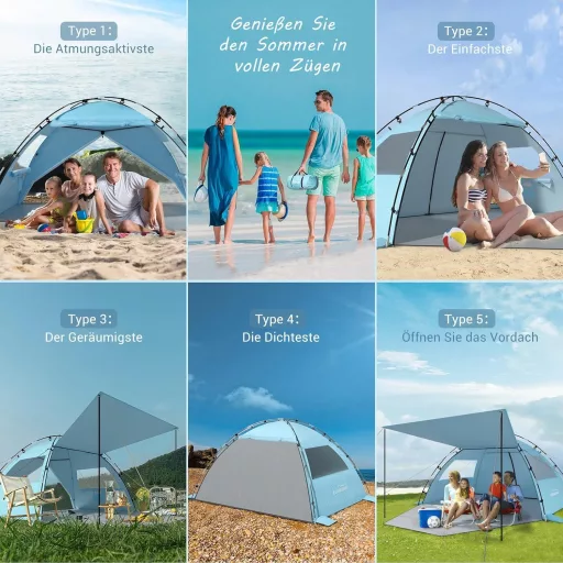 Elegear CumbreX UV50+ Strandtető 4-5 Személyes Könnyű Hordozható Sátor