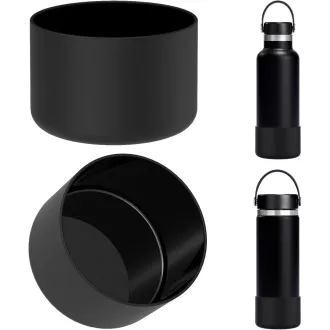   Linkidea Silikónová ochrana na fľašu – Spodná ochrana kompatibilná s Hydro Flask pre veľkosti 350-700 ml – Nárazuvzdorný obal na fľašu, 2 ks, čierna