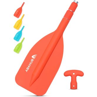   Teleskopické pádlo Abahub 53-106 cm, hliníkové, ľahké, na kajak, kanoe, nafukovací čln, oranžové