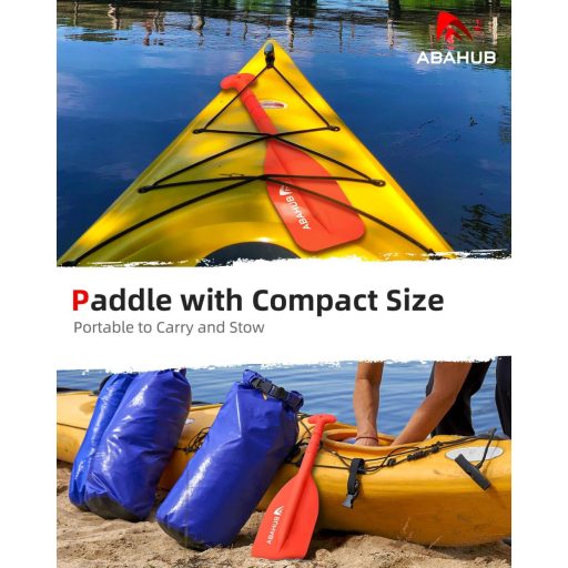 Abahub Teleskopska Vesla 53-106 cm Aluminijska Lagana Kajak Kanu Gumeni Čamac Narančasta