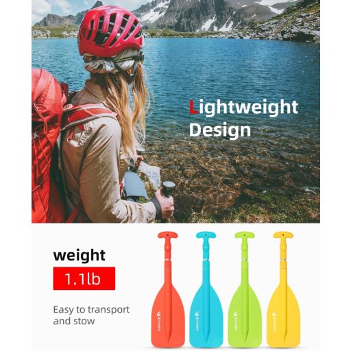 Abahub Teleskopska Vesla 53-106 cm Aluminijska Lagana Kajak Kanu Gumeni Čamac Narančasta