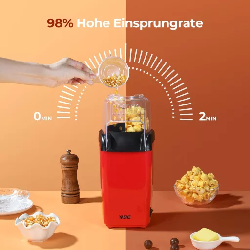 YASHE 1200W Popcorn Maker Forró Levegős Popcorn Gép Piros Egygombos Kezelés