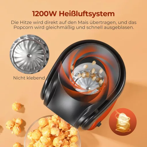 YASHE 1200W Popcorn Maker Forró Levegős Popcorn Gép Piros Egygombos Kezelés