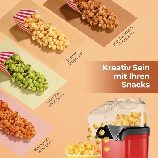 YASHE 1200W Popcorn Maker Forró Levegős Popcorn Gép Piros Egygombos Kezelés