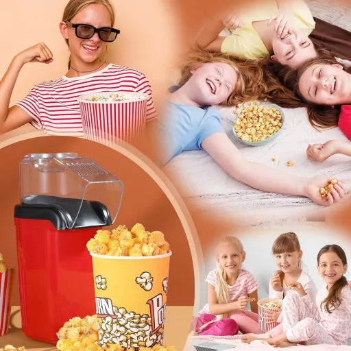 YASHE 1200W Popcorn Maker Forró Levegős Popcorn Gép Piros Egygombos Kezelés