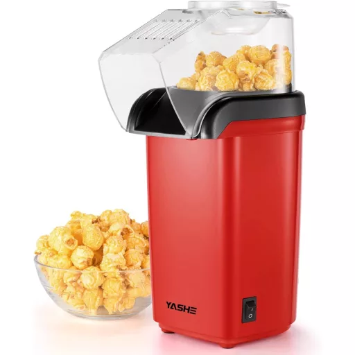 YASHE 1200W Popcorn Maker Forró Levegős Popcorn Gép Piros Egygombos Kezelés