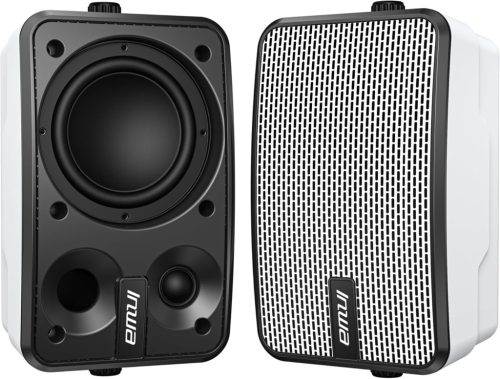 Inwa Bluetooth Kültéri Hangszóró Szett, 400W, IPX5 Vízálló, Vezeték Nélküli Hangrendszer Kertbe és Teraszra, 2 db, Sync Speaker Funkcióval, 