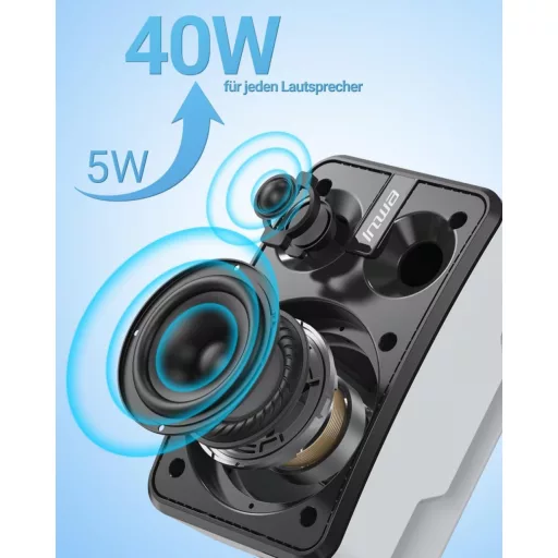 Inwa Bluetooth Kültéri Hangszóró Szett, 400W, IPX5 Vízálló, Vezeték Nélküli Hangrendszer Kertbe és Teraszra, 2 db, Sync Speaker Funkcióval,