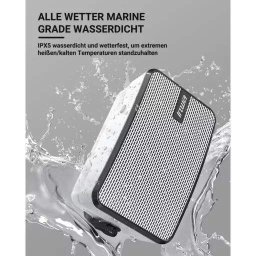 Inwa Bluetooth Kültéri Hangszóró Szett, 400W, IPX5 Vízálló, Vezeték Nélküli Hangrendszer Kertbe és Teraszra, 2 db, Sync Speaker Funkcióval,