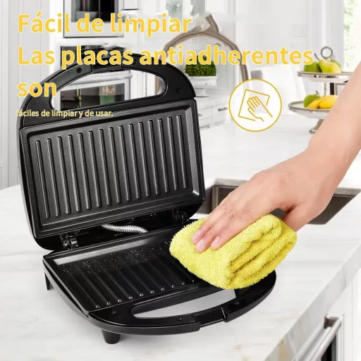 YASHE 750W szendvicssütő rozsdamentes acél, automata hőmérséklet szabályozás