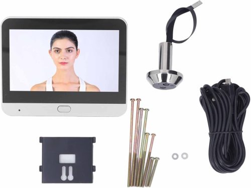 BuyWeek Cameră de ușă wireless 1080P - Vizor digital color de 4,3" cu detectare a mișcării, vedere nocturnă și interfon, WiFi