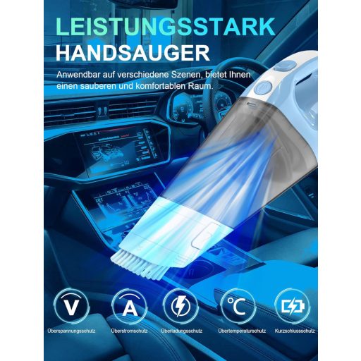 Fourward Kézi Porszívó 9000 Pa Szívóerő, Vezeték Nélküli Autó Porszívó Nedves-Száraz