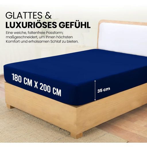 Utopia Bedding Gumis Lepedő 180x200 cm Királykék Mikroszálas