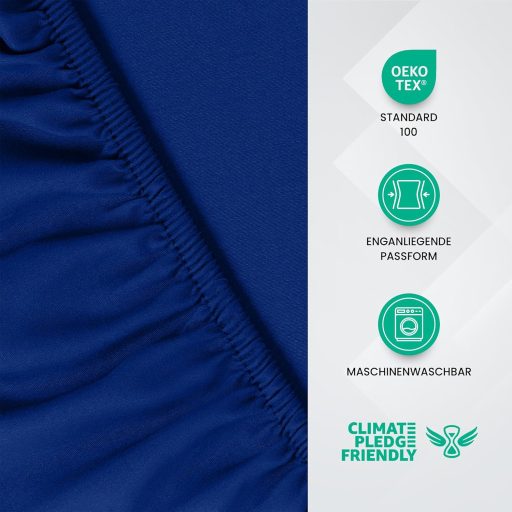 Utopia Bedding Gumis Lepedő 180x200 cm Királykék Mikroszálas