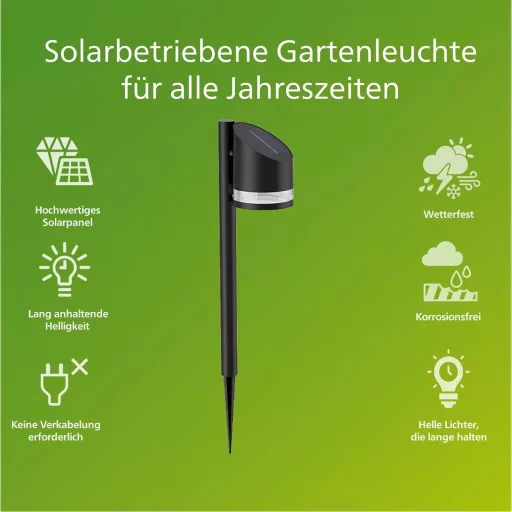 Philips Outdoor Solar Fyve Kerti Lámpa 1,5W Fekete IP44