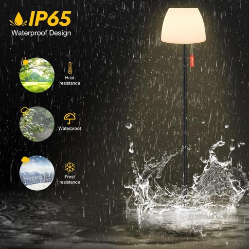 Lampă solară Licmic - Lampă LED de exterior/interior cu senzor de lumină, baterie reîncărcabilă, lumină RGB reglabilă și alb cald